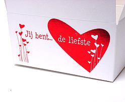 Ballotin, 250gram Jij bent de liefste  Wit