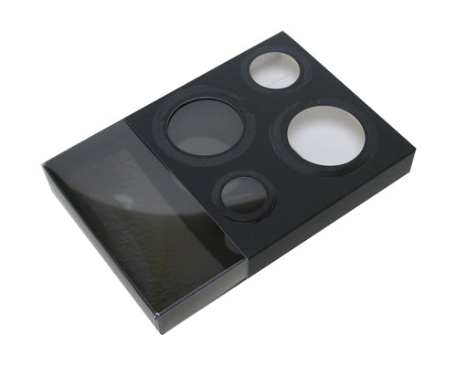 Windowbox 4 circle small 110x110x19mm black 