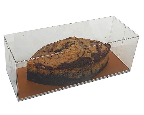 Cakebox transparent L220xW80xH80mm haselnut