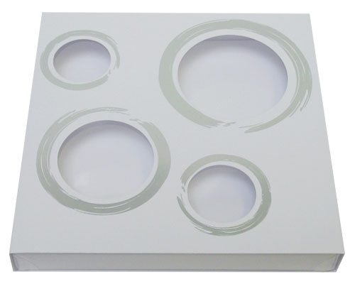 Windowbox 4 circle large 140x140x19mm white