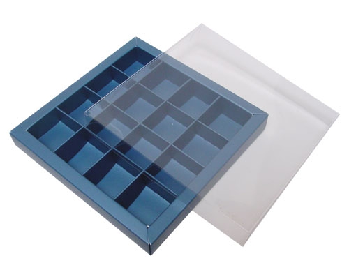 Windowbox 133x133x19mm 16 division sea blue 