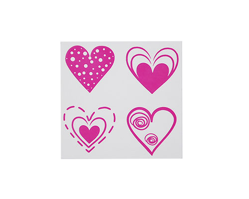 LoveHearts Label 500pcs on rol  white/fuchsia