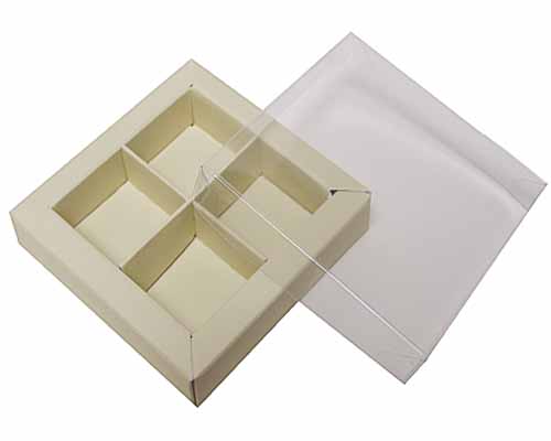 Windowbox 66x66x19mm 4 division seashell 
