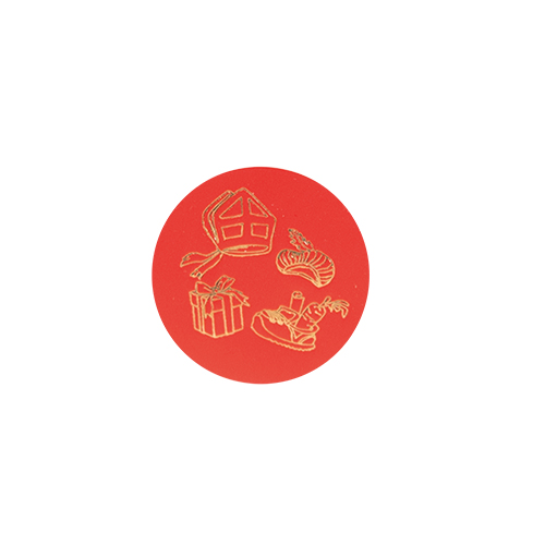 label sint en piet red with gold 500pcs
