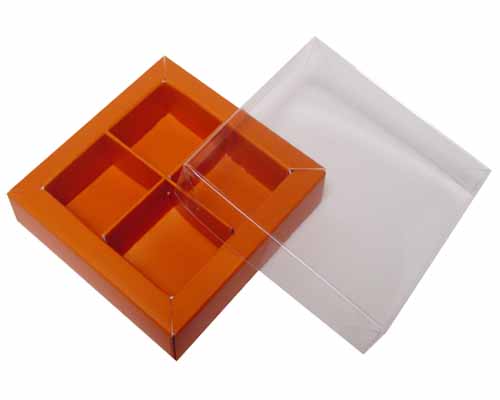 Windowbox 66x66x19mm 4 division sunset orange 