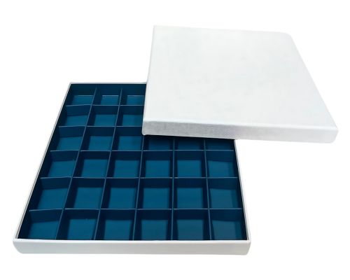 San Remo L204xW204xH31mm + compartments white blueberry