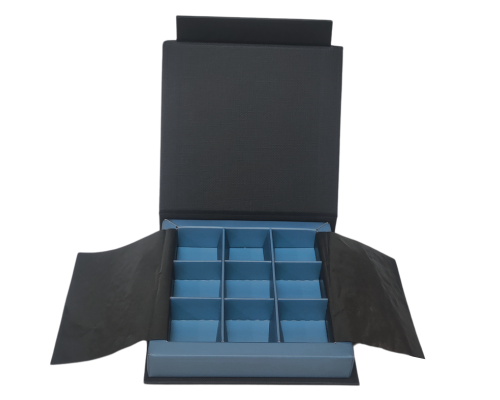 Flip flap box L100xW100xH19mm black sea blue