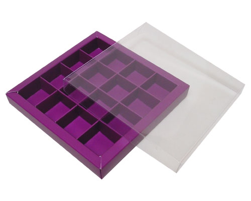 Windowbox 133x133x19mm 16 division purple 