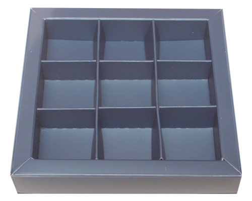 Windowbox 100x100x19mm 9 division sea blue 