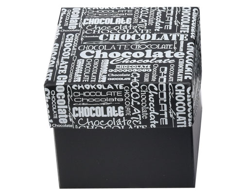 Cubebox 80x80x75mm chocolat black + printed lid black 