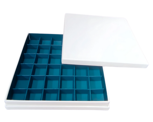 Portofino box L204xW204xH31mm + compartments white blueberry