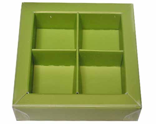 Windowbox 66x66x19mm 4 division kiwi green 