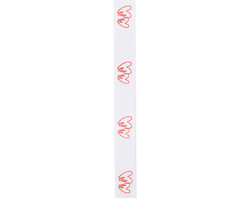 DoubleFaceSatin Double hearts white/red