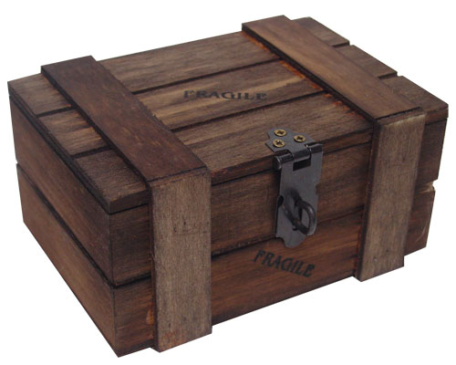 crate wood appr. 250 gr contents, dark brown