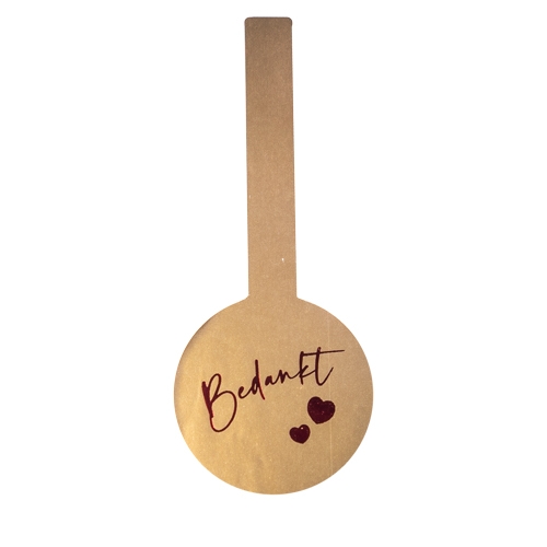 Label Bedankt matte gold/shiny winered 500pcs