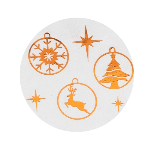 Label Christmas ornament transparant shiny copper 500pcs