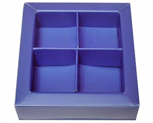 Windowbox 66x66x19mm 4 division ocean blue 