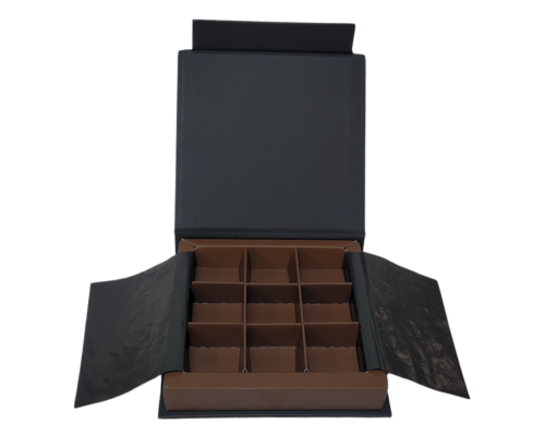 Flip flap box L100xW100xH19mm black brown