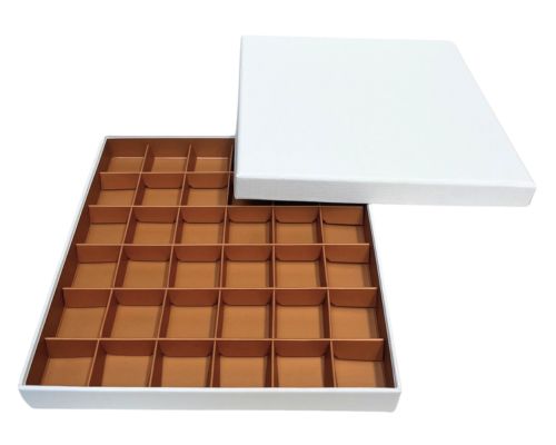 San Remo L204xW204xH31mm + compartments white hazelnut