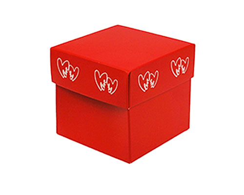 Cubebox Double Hearts 100x100x95mm red/white