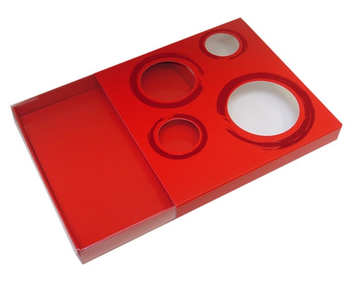 Windowbox 4 circle large 140x140x19mm strawberry