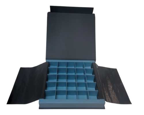 Flip flap box L188xW188xH29mm black sea blue