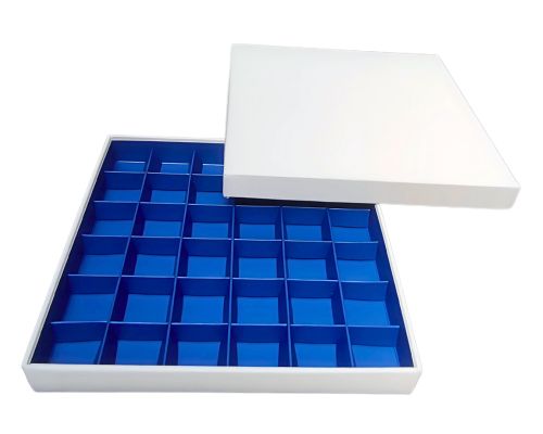 San Remo L204xW204xH31mm + compartments white ocean blue