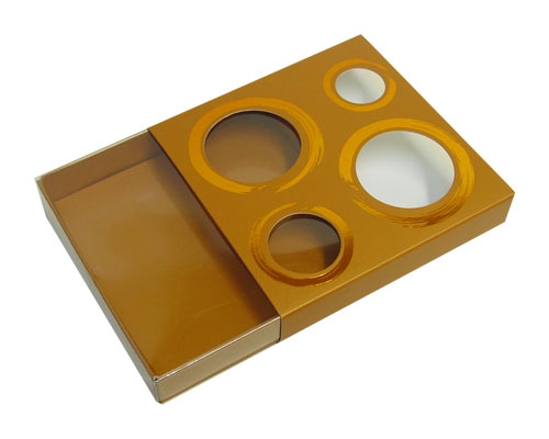 Windowbox 4 circle small 110x110x19mm hazelnut 