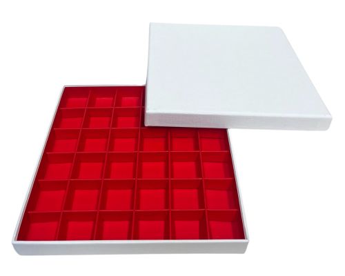 San Remo L204xW204xH31mm + compartments white strawberry