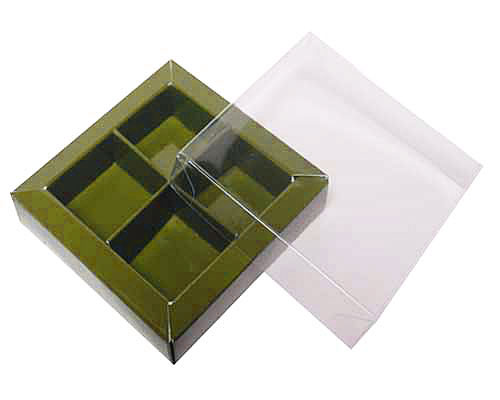 Windowbox 66x66x19mm 4 division vert forêt laque 