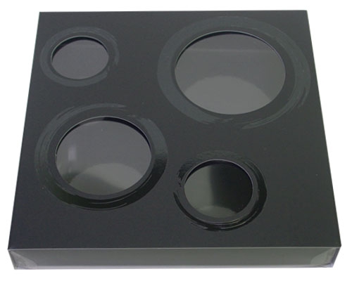 Windowbox 4 circle large 140x140x19mm black
