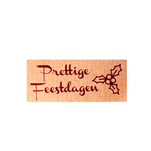 Label Prettige Feestdagen kraft/matte burgundy 500pcs