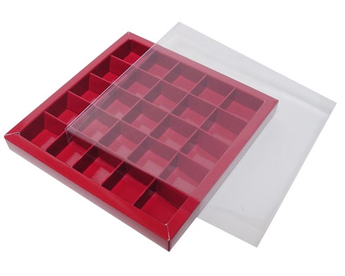 Windowbox 166x166x19mm 25 division brique laqué