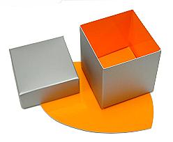 Cubebox appr. 250 gr. Duo Monaco silver-orange