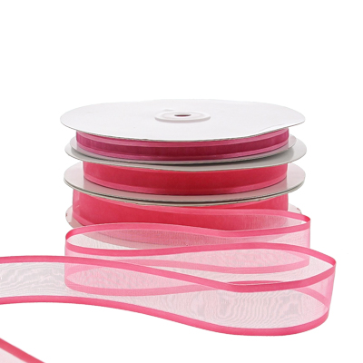 Organza satin edge M 10mm/50mtr fuchsia