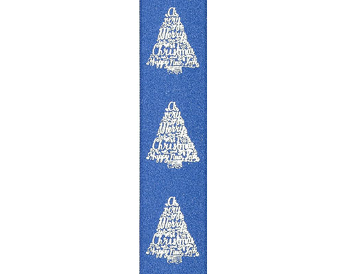 DoubleFaceSatin xmastree text blue/silver