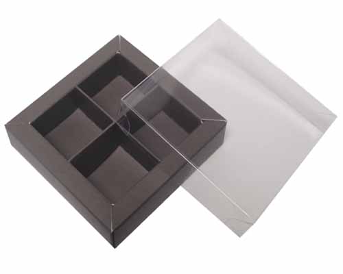Windowbox 66x66x19mm 4 division warmgrey 