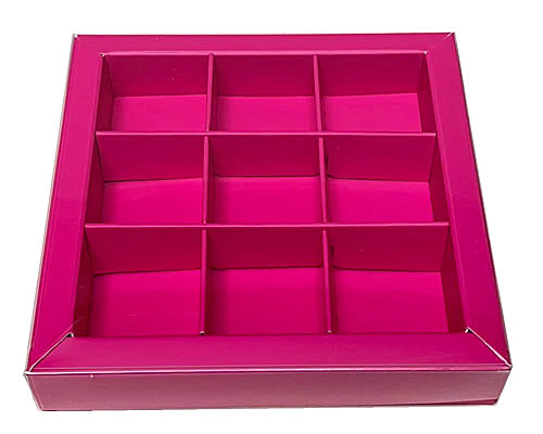 Windowbox 100x100x19mm 9 division fuchsia