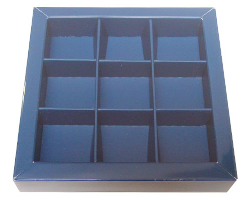 Windowbox 100x100x19mm 9 division blueberry blue 