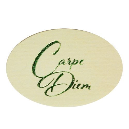 Label Carpe Diem ribbed green/shiny green 500pcs