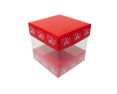 Skylinebox L100xW100xH100mm exterior Double hearts red/white