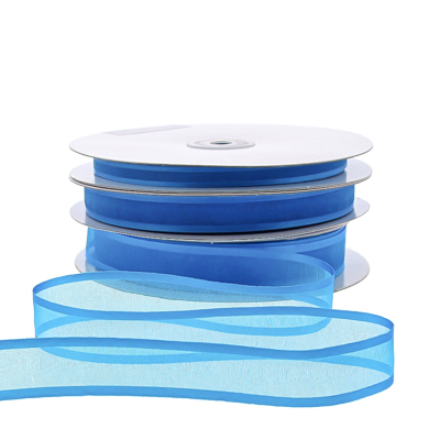 Organza satin edge M 10mm/50mtr blue