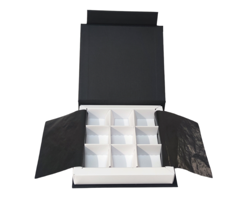 Flip flap box L100xW100xH19mm black white
