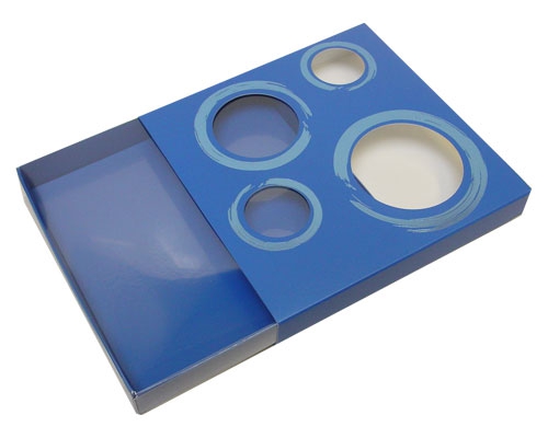 Windowbox 4 circle large 140x140x19mm ocean blue  
