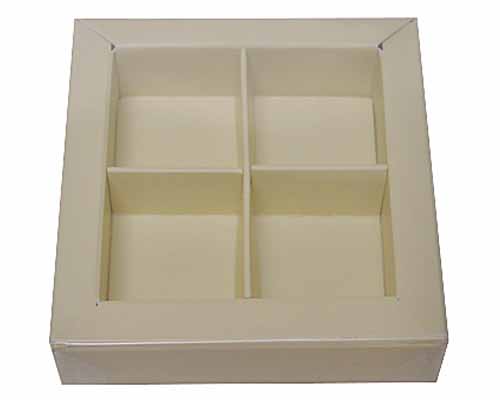 Windowbox 66x66x19mm 4 division seashell 