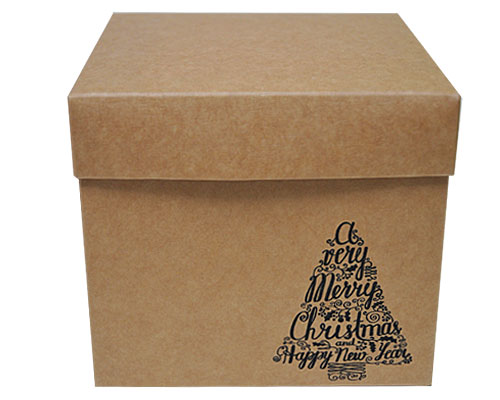 Cubebox Xmas tree 130x130x115mm kraft