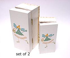 Elf boxes wood / set of 2 / price per set, white