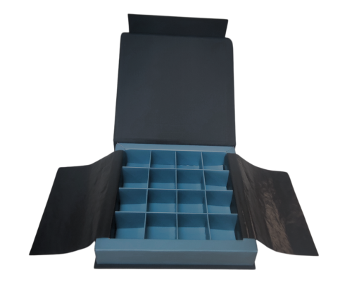 Flip flap box L151xW151xH29mm black sea blue