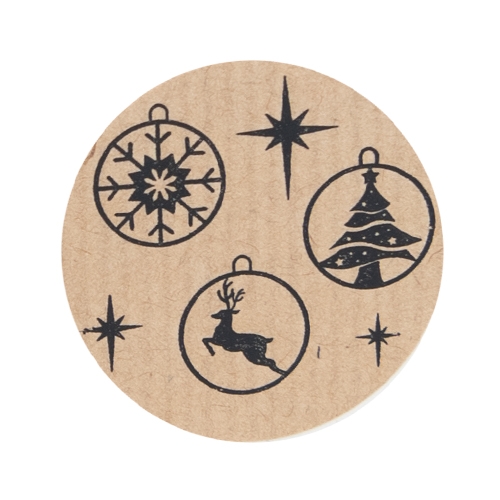 Label Christmas ornament kraft black 500pcs
