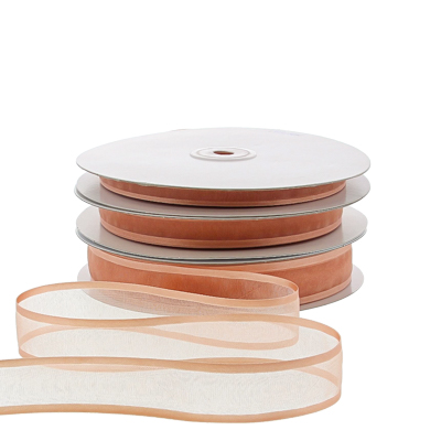 Organza satin edge M 10mm/50mtr apricot